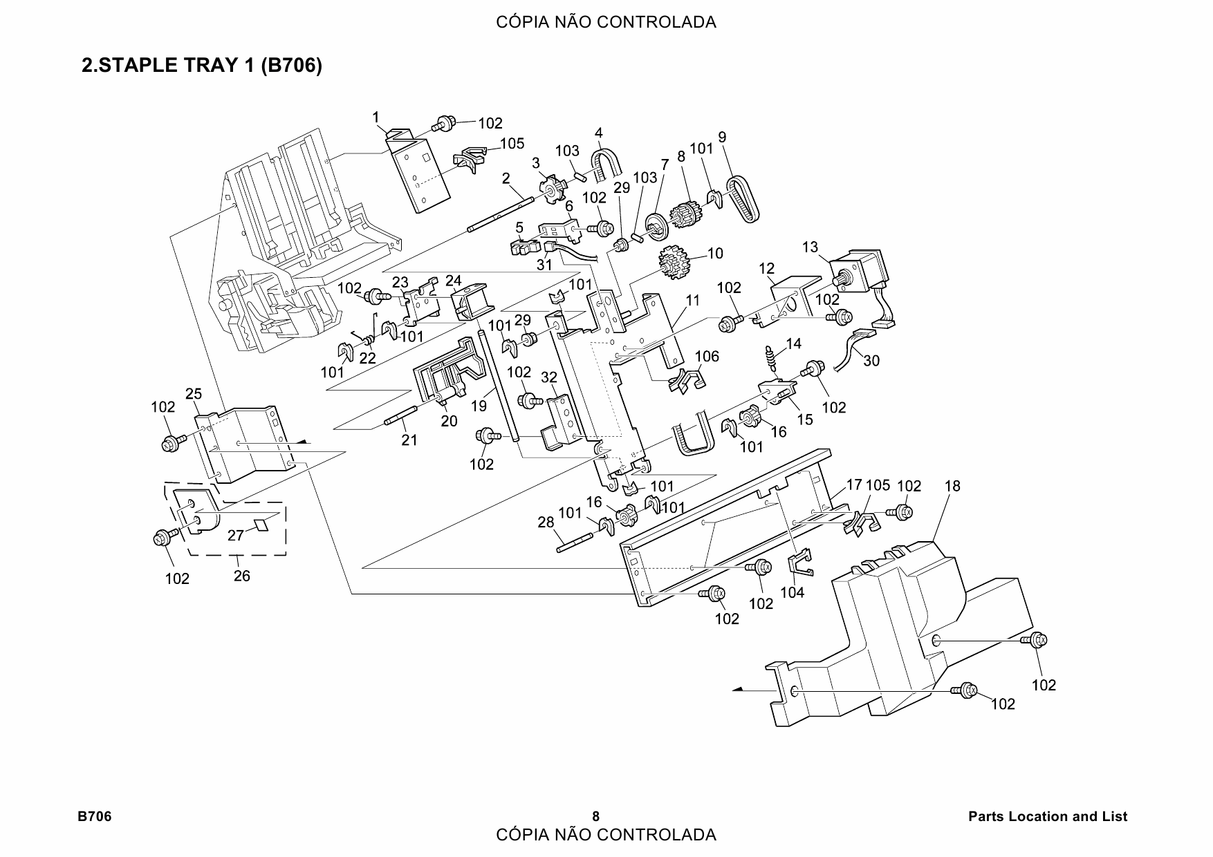 RICOH Options B706 3000-SHEET-FINISHER Parts Catalog PDF download-5